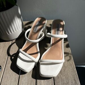 Steve Madden Cream Heeled Sandals